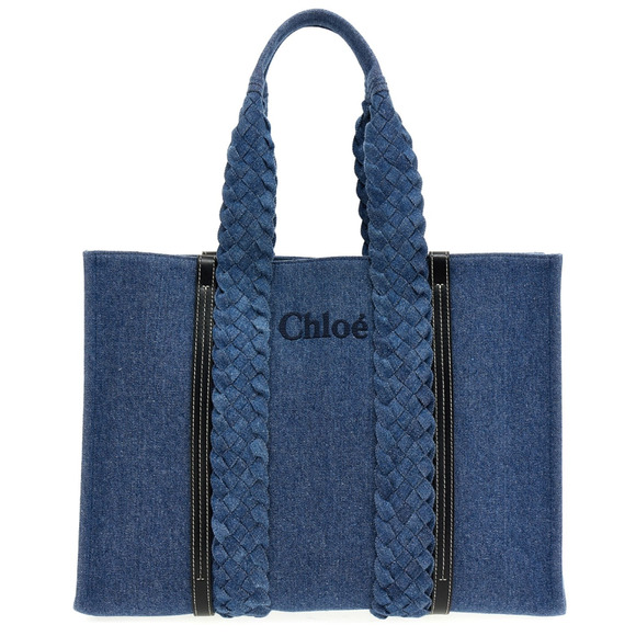 $2K BRAND NEW CHLOE LARGE WOODY DENIM SUMMER TOTE BAG NWT AUTHENTIC - Picture 1 of 16